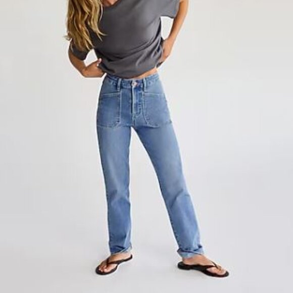 NWT High Waisted Medium Wash FlexX Straight Ankle Jeans - size XL Long - Picture 1 of 1